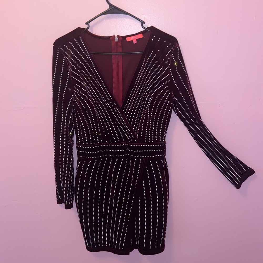Burgundy Diamond Dress
